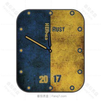爱马仕Hermes蓝黄双拼复古表盘.clock