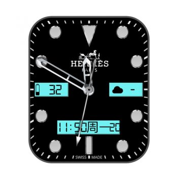 爱马仕Hermes简约黑表盘.clock