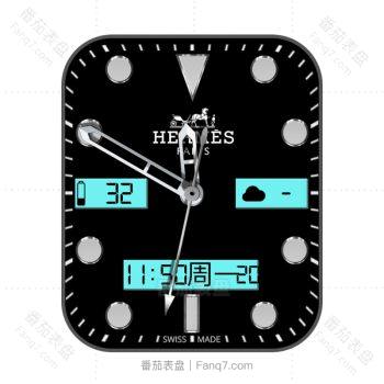爱马仕Hermes简约黑表盘.clock