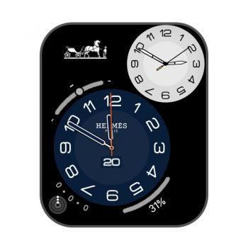 爱马仕Hermes蓝白双圆盘.clock