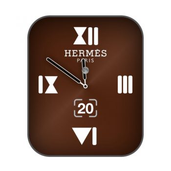 爱马仕Hermes棕红色简约表盘.clock