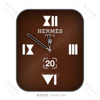 爱马仕Hermes棕红色简约表盘.clock
