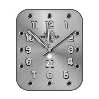 爱马仕Hermes银色光面简约表盘.clock