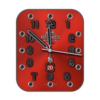 爱马仕Hermes红色光面简约表盘.clock