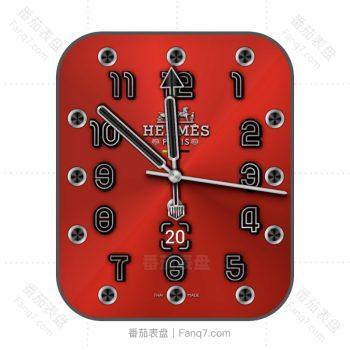 爱马仕Hermes红色光面简约表盘.clock