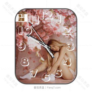 粉色金发美女裸体表盘.clock