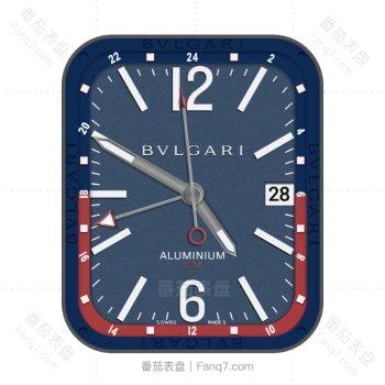 BVLGARI宝格丽牛仔蓝条纹红简约表盘.clock