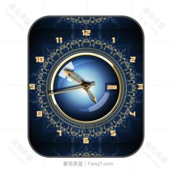 Elegante蓝色星球印花宫廷表盘.clock