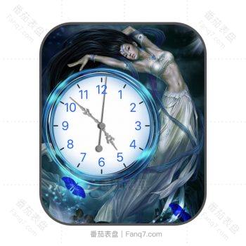 蓝色美女丝绸舞蹈表盘.clock