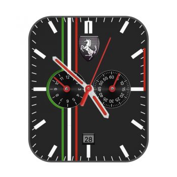 Ferrari法拉利红绿条纹黑底表盘.clock