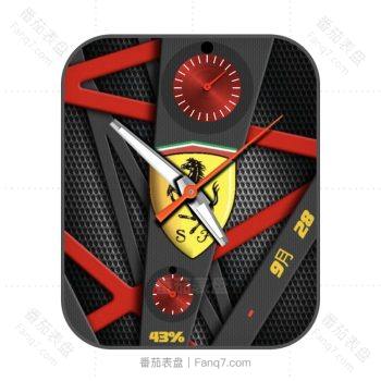 Ferrari法拉利黑色蜂窝机械表盘.clock