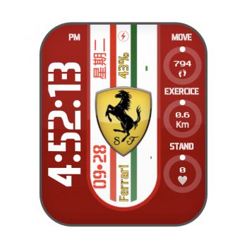 Ferrari法拉利红底白条纹表.clock