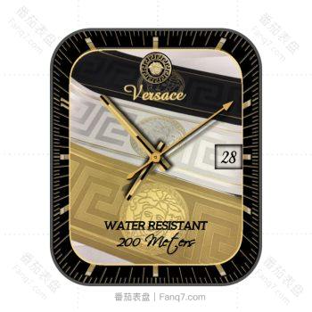 范思哲Versace黑白金黄条纹高级表盘.clock