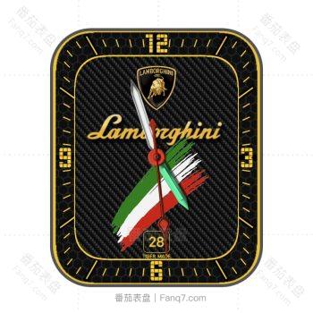 兰博基尼LAMBORGHINI红白绿涂鸦表盘.clock