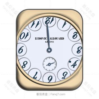 LudovicBallouard翻转系列,外盘为小时,正常的数字为目前时间,大指针为分针.clock
