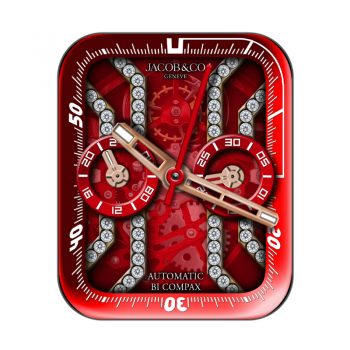 JACOB &CO杰克宝 EPIC X系列大红色喜庆高端三盘齿轮镶钻表盘.clock