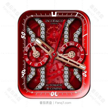 JACOB &CO杰克宝 EPIC X系列大红色喜庆高端三盘齿轮镶钻表盘.clock