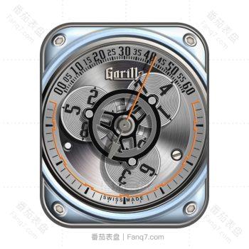 Gorilla大猩猩手表蓝色外圈黑色三盘.clock