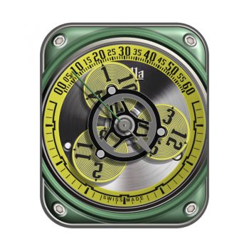 Gorilla大猩猩手表绿色外圈黄色光盘三盘.clock