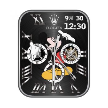 ROLEX劳力士米奇黑酷陀飞轮三盘格调表盘.clock