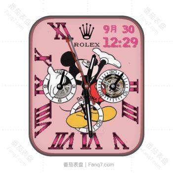 ROLEX劳力士米奇浅粉陀飞轮三盘格调表盘.clock