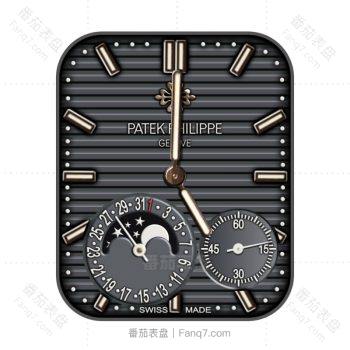 百达翡丽PATEK PHILIPPE黑色条纹月亮小盘.clock