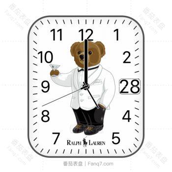 Ralph Lauren 拉夫劳伦polo bear 白色泰迪熊.clock
