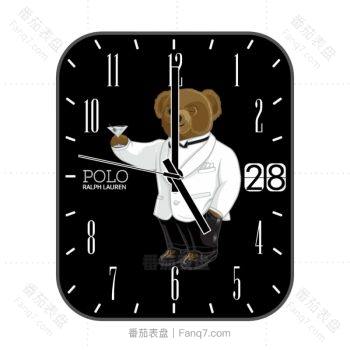 Ralph Lauren 拉夫劳伦polo bear 黑色泰迪熊.clock