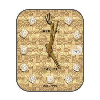 劳力士ROLEX黄金浮雕rolex印花镶钻表盘.clock