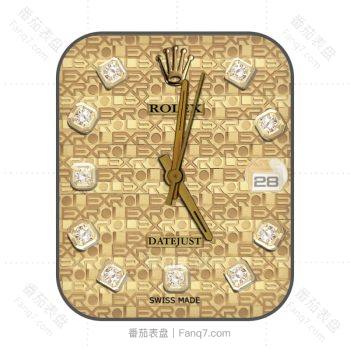 劳力士ROLEX黄金浮雕rolex印花镶钻表盘.clock