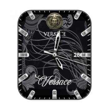 范思哲Versace黑色异域风情印花表盘.clock