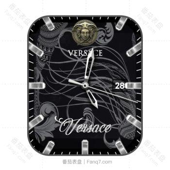 范思哲Versace黑色异域风情印花表盘.clock