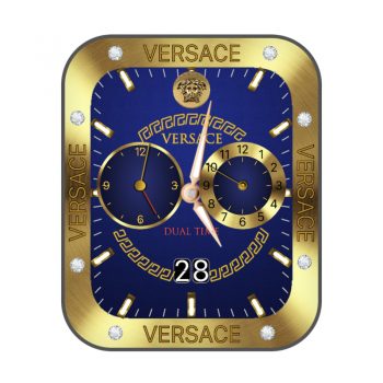 范思哲Versace黄金遍蓝色内圈机械表盘.clock