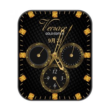 范思哲Versace黑色玫瑰金刻度表盘.clock