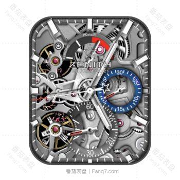 ZENITH真力时白色动态机械表盘.clock