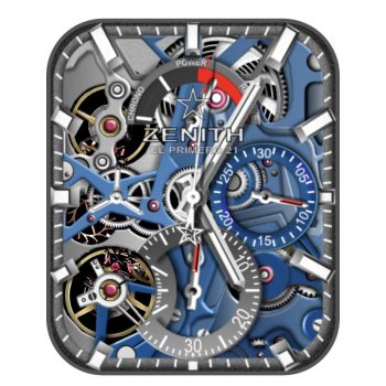 ZENITH真力时蓝色动态机械表盘.clock