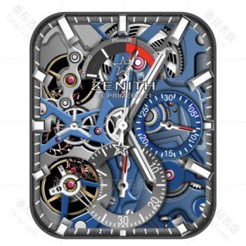ZENITH真力时蓝色动态机械表盘.clock