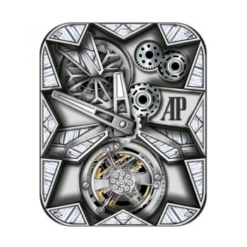 Audemars Piguet爱彼奢华镶钻红宝石双盘齿轮陀飞轮逆旋转高级表盘.clock