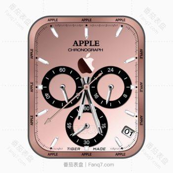APPLE苹果淡粉简约三盘.clock