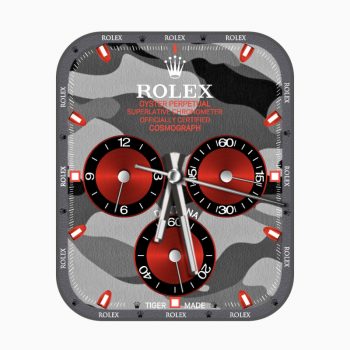 劳力士ROLEX灰色迷彩红色三盘.clock