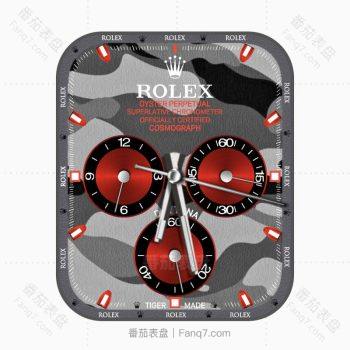 劳力士ROLEX灰色迷彩红色三盘.clock