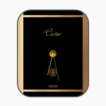 卡地亚Cartier黑色金边高级表盘.clock