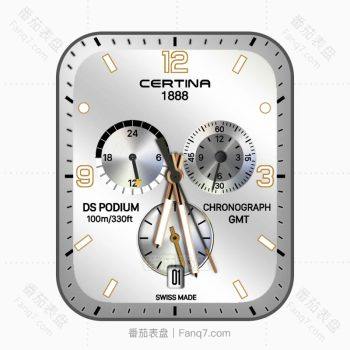 certina雪铁纳银色三盘.clock