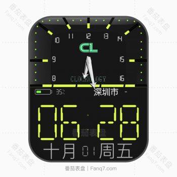ClockologyLime简约黑色数字时钟表盘.clock