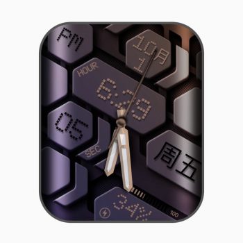 Dimensional魅惑紫菱形方隔个性有指针表盘.clock