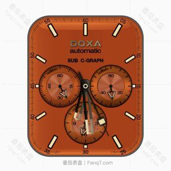 Doxa时度橙红色三盘.clock