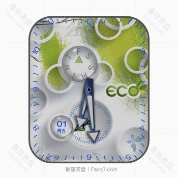 EcoWatch环保绿白主题表盘.clock