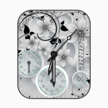Floral黑白花朵冷淡表盘.clock