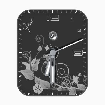 Floral黑色花瓣表盘.clock