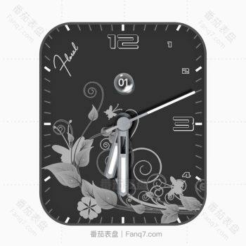 Floral黑色花瓣表盘.clock